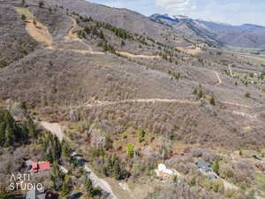 Mountain view with rural landscape