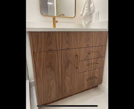 Custom walnut vanity