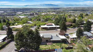 Aerial view of a mountainous background