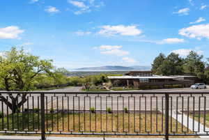 Balcony with a mountain view