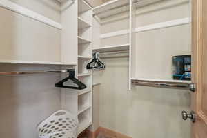 View of walk in closet