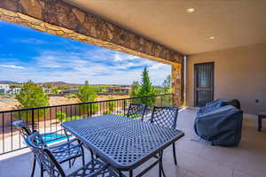 View of patio featuring outdoor dining area