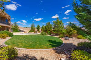 View of fenced backyard