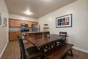 Dining area with baseboards