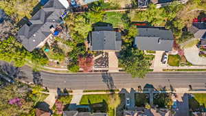 Aerial perspective of suburban area