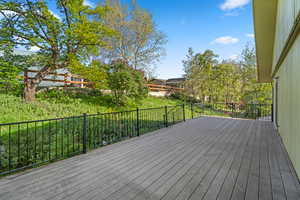 View of wooden deck