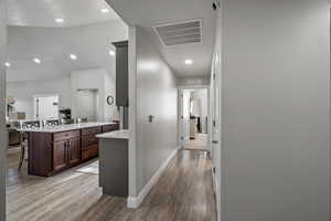 Hallway going to bedroom #2 and full bathroom