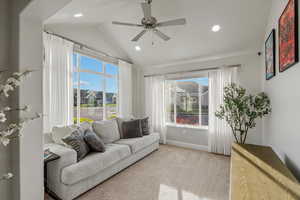 Room that can be used as a study, or blackout TV room, shades and black out drapes included.