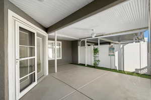 View of patio / terrace with ceiling fan