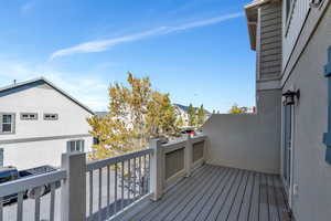 Deck with a residential view
