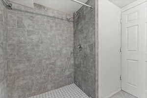 Full bath featuring a shower stall