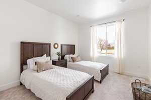 Large bedroom with large closet and window