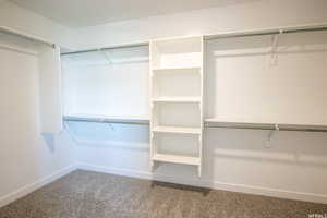 Generous primary walk in closet