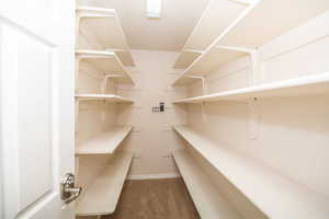 Lockable storage room.