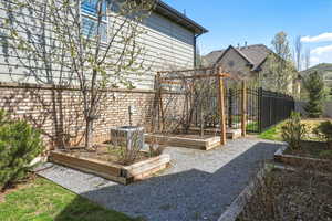 View of yard featuring a garden