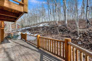 View of snow covered deck