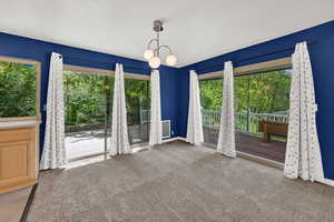 Exterior deck wraps around dining room