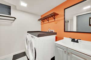 Cheery lower level and bath combo