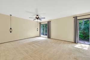 Primary bedroom with delightful retro light fixtures