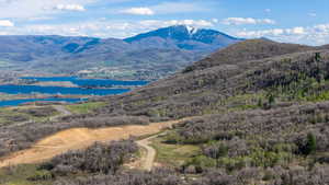 Mountain view with a large body of water