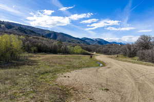 Mountain view with rural landscape