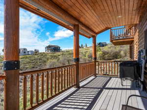 Deck featuring grilling area