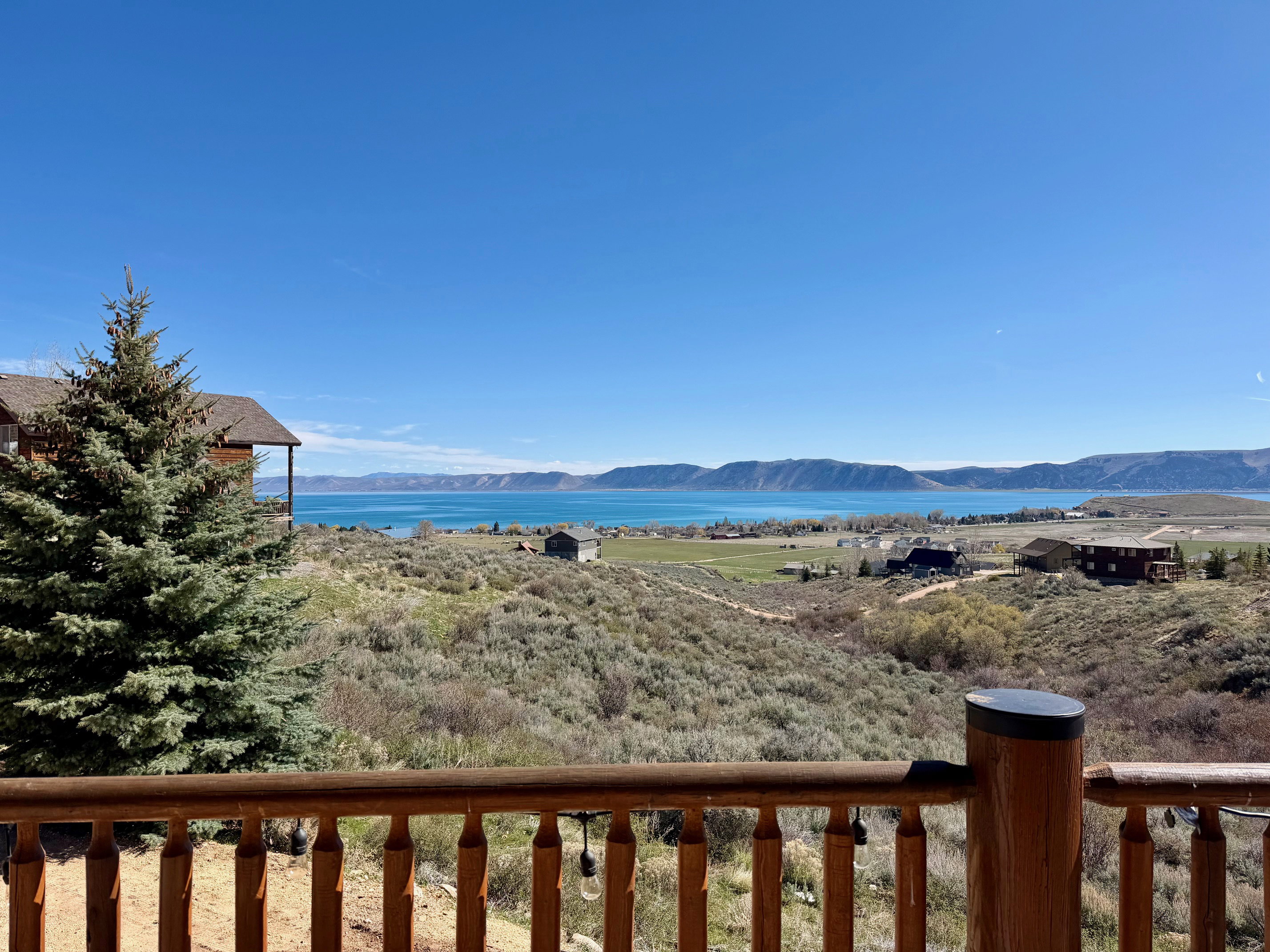 View of mountain background and lake view