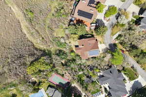 Aerial perspective of suburban area