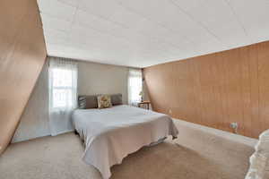 Bedroom with carpet flooring