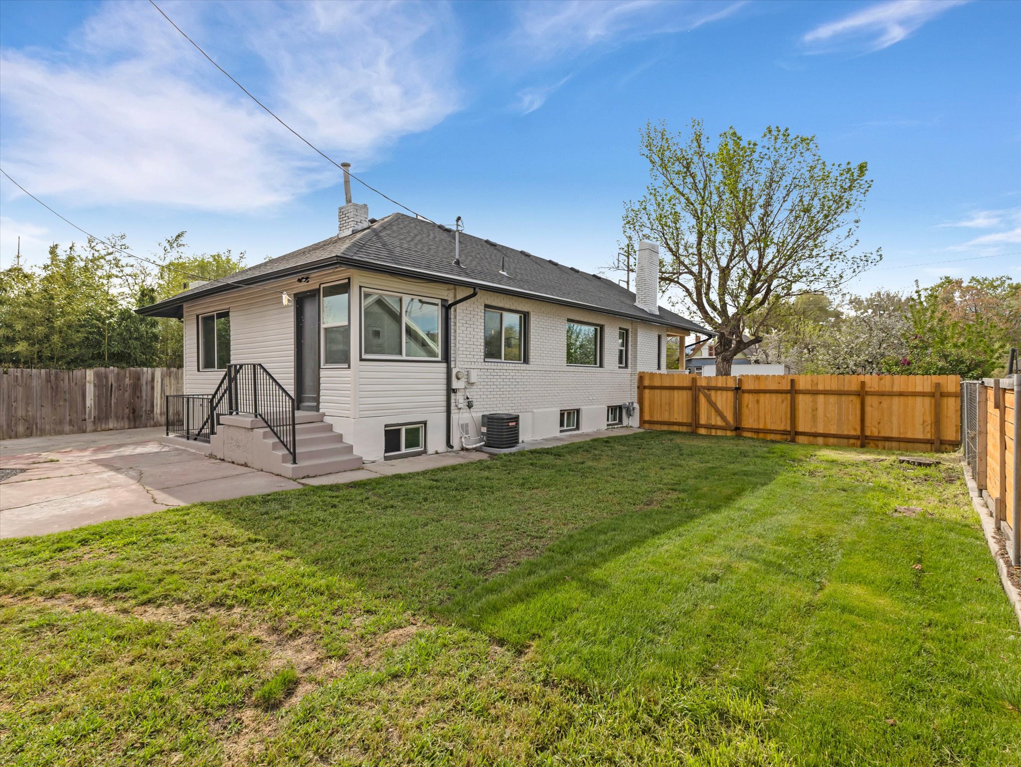 Fully fenced backyard
