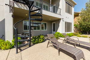 Patio / terrace featuring stairway and a patio area
