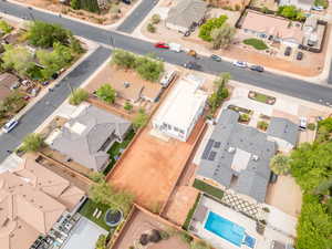 Aerial view of residential area