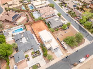 Aerial perspective of suburban area