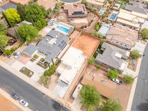 Aerial perspective of suburban area