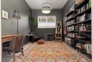 Office featuring light wood-type flooring