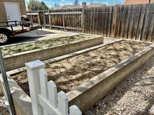 Brick Garden Boxes w/Water spicket