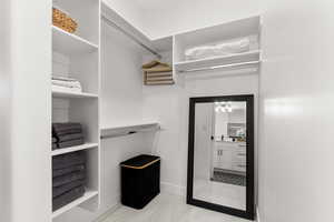 View of walk in closet