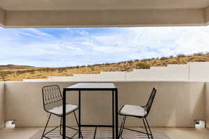 Balcony with a desert view
