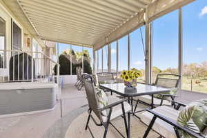 Sunroom / solarium with finished concrete floors