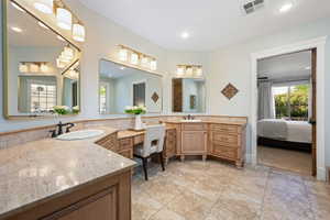 Ensuite bathroom with two vanities