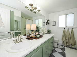 Full bathroom with double sinks