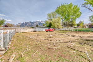 View of yard with a mountain view and a rural view