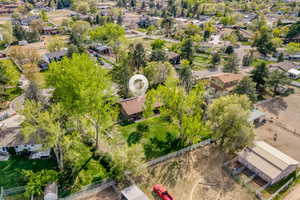Aerial perspective of suburban area
