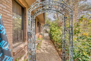 View of yard with a gate