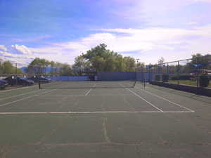 View of tennis court
