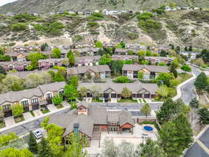 Aerial view of residential area