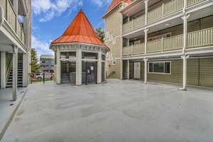 View of patio / terrace featuring a gazebo