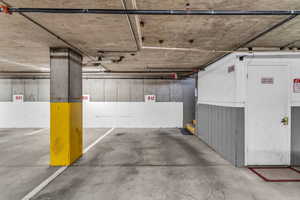 Garage with a parking garage