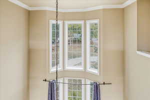 Detailed view of crown molding