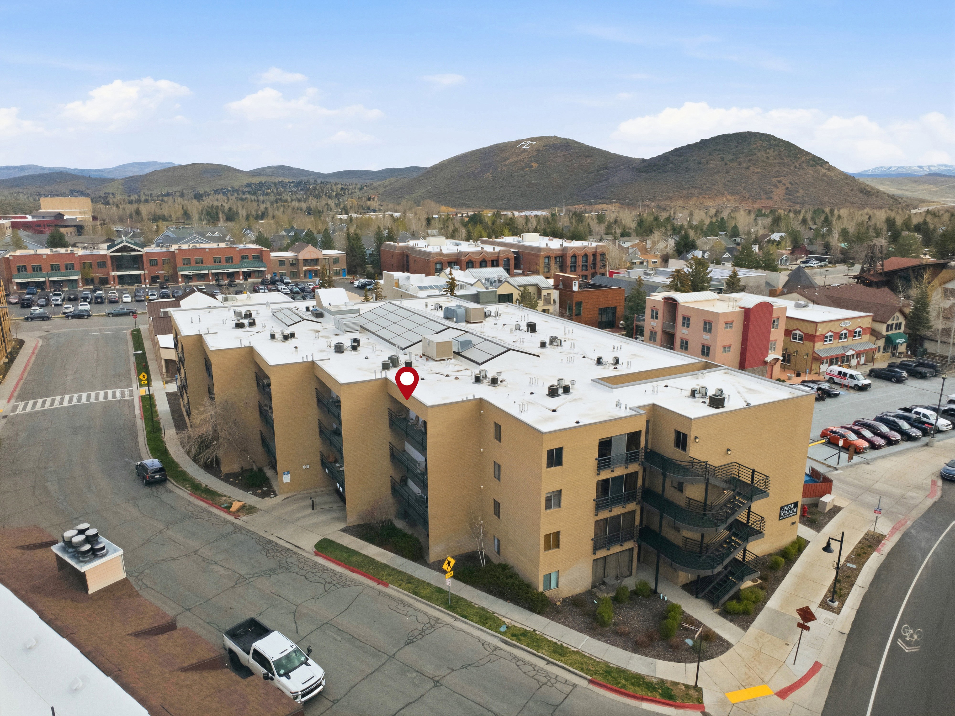 Bird's eye view of a mountain backdrop